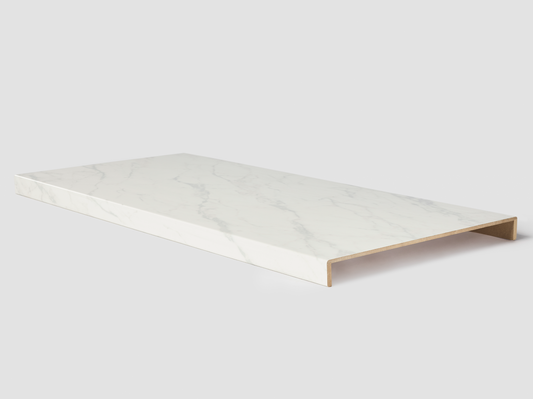 Traprenovatie dubbele traptrede - Laminaat - White Marble 00153